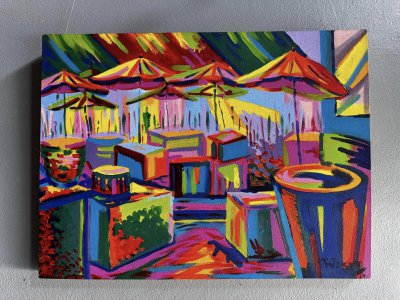 Sunlit Terrace Scene